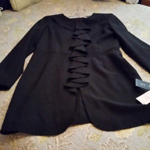 Anne Klein Black Wool Blend 2 pc Suit Size 6 NWT